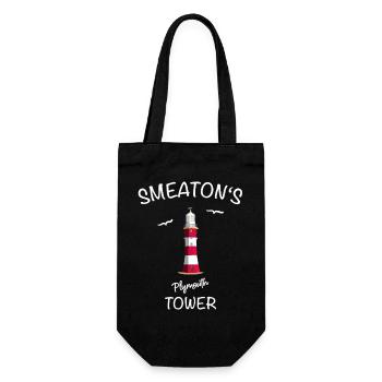 Plymouth, Leuchtturm Smeatons‘s Tower, England - Geschenkbeutel für Flaschen - Schwarz - Vorne