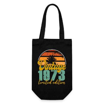 Vintage 1973 52nd Birthday Gift Idea - Gift Bag for Bottles - black - Front