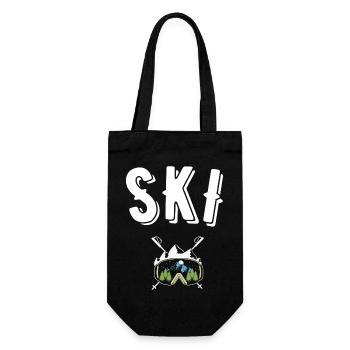 Ski - Geschenkbeutel für Flaschen - Schwarz - Vorne