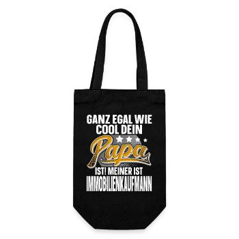 Immobilienkaufmann Papa Vater Vatertag - Geschenkbeutel für Flaschen - Schwarz - Vorne