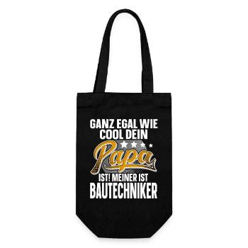 Bautechniker Papa Vater Vatertag Cooler Papa - Geschenkbeutel für Flaschen - Schwarz - Vorne