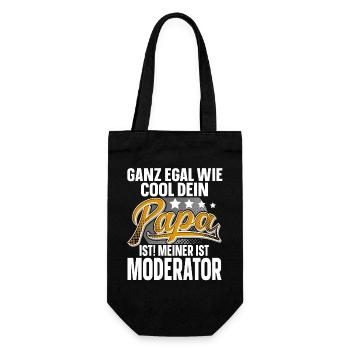 Moderator Papa Vater Vatertag Cooler Papa - Geschenkbeutel für Flaschen - Schwarz - Vorne