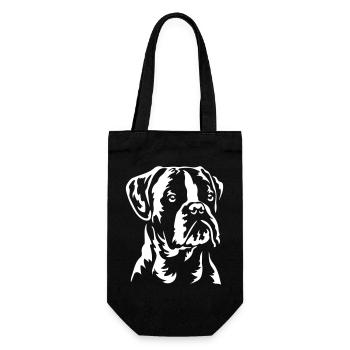 Boxer Kopf "Black Edition" - Geschenkbeutel für Flaschen - Schwarz - Vorne