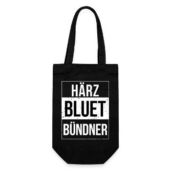 Härzbluetbündner Bündner Graubünden - Geschenkbeutel für Flaschen - Schwarz - Vorne