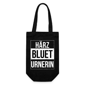 Härzblueturnerin Kanton Uri Urnerin  - Geschenkbeutel für Flaschen - Schwarz - Vorne