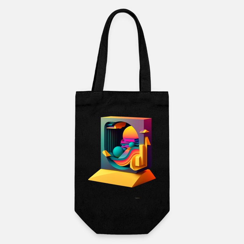 .3D - Gift Bag for Bottles - black