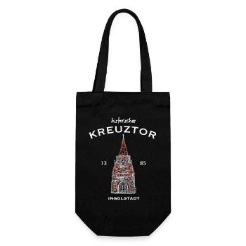 Ingolstadt, historisches Kreuztor, Bayern - Geschenkbeutel für Flaschen - Schwarz - Vorne