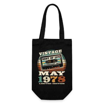 vintage retro cassette tape mai 1978 45 ans - Sac à bouteille - noir - Devant