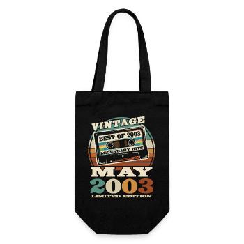 vintage retro cassette tape mai 2003 20 ans - Sac à bouteille - noir - Devant