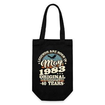 Legends are born in may 1983 - 40 years old - Gift Bag for Bottles - black - Front