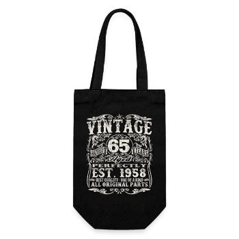 born in 1958 - 65 years old - Gift Bag for Bottles - black - Front
