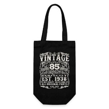 born in 1938 - 85 years old - Gift Bag for Bottles - black - Front