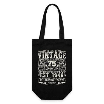 born in 1948 - 75 years old - Gift Bag for Bottles - black - Front