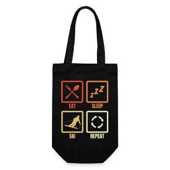 Eating, sleeping, skiing, repeating - Gift Bag for Bottles - black - Front