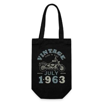 Born in July 1963 60 years old motorcycle - Gift Bag for Bottles - black - Front
