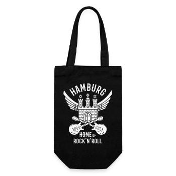Hamburg – Home Of Rock 'n' Roll (Rocker / White) - Geschenkbeutel für Flaschen - Schwarz - Vorne