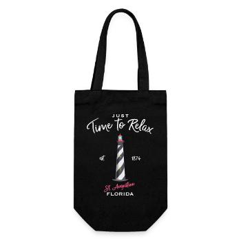 Florida, Leuchtturm St. Augustine, USA - Geschenkbeutel für Flaschen - Schwarz - Vorne