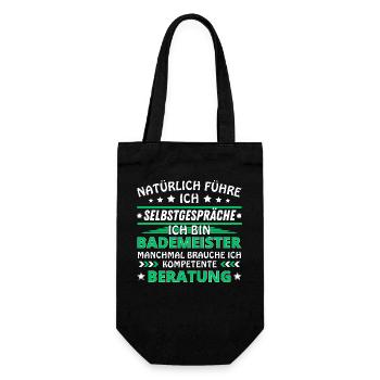 Ich führe Selbstgespräche - Azubi, lernen, Edition - Geschenkbeutel für Flaschen - Schwarz - Vorne