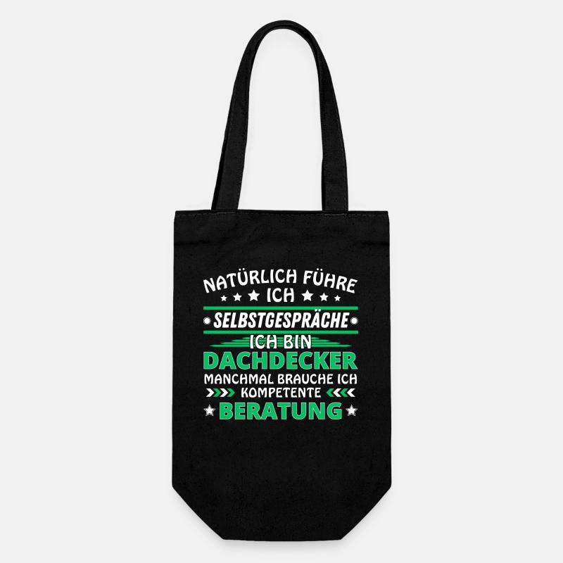 Ich führe Selbstgespräche - Dachdecker Edition - Geschenkbeutel für Flaschen - Schwarz
