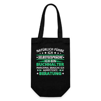 Ich führe Selbstgespräche - Buchhalter Edition - Geschenkbeutel für Flaschen - Schwarz - Vorne