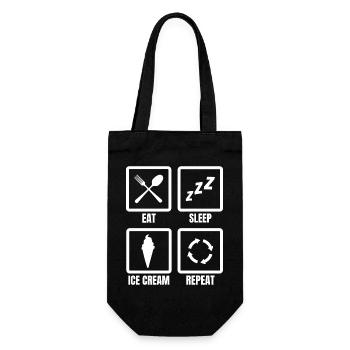 Food, Sleep, Ice cream, Repeat - Gift Bag for Bottles - black - Front