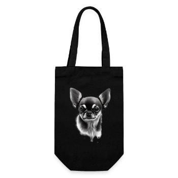 Miniature Dog Chihuahua - Gift Bag for Bottles - black - Front