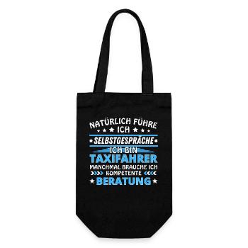 Ich führe Selbstgespräche - Taxifahrer Edition - Geschenkbeutel für Flaschen - Schwarz - Vorne