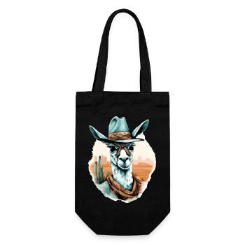 Noki der Lama - Geschenkbeutel für Flaschen - Schwarz - Vorne