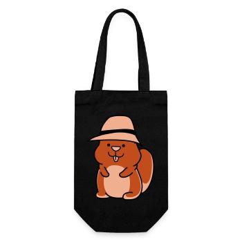 hamster funny - Geschenkbeutel für Flaschen - Schwarz - Vorne