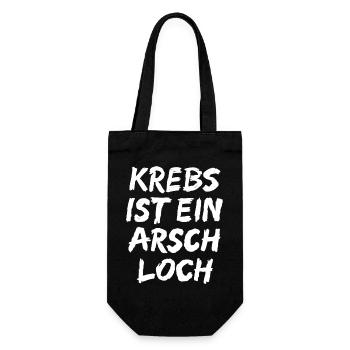 Krebs ist ein Arschloch ! - Geschenkbeutel für Flaschen - Schwarz - Vorne
