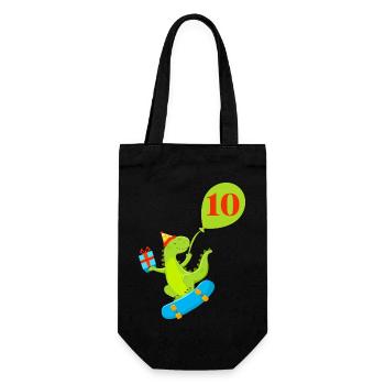 10th Anniversary Cute Dinosaur - Gift Bag for Bottles - black - Front