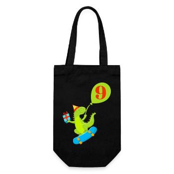 9th Birthday Cute Dinosaur - Gift Bag for Bottles - black - Front