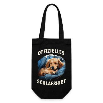 Offizielles Schlafshirt süßer Hund - Geschenkbeutel für Flaschen - Schwarz - Vorne