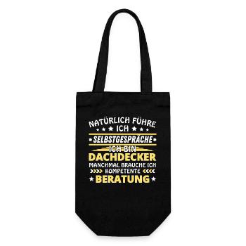 Ich führe Selbstgespräche - Dachdecker Edition - Geschenkbeutel für Flaschen - Schwarz - Vorne