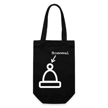 Bommel Mütze, Mützendesign - Geschenkbeutel für Flaschen - Schwarz - Vorne