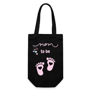 Maman en devenir - rose - Sac à bouteille - noir - Devant
