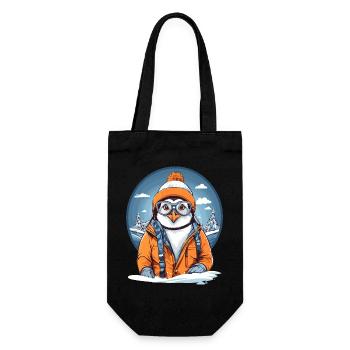 Pingouin mignon - Sac à bouteille - noir - Devant