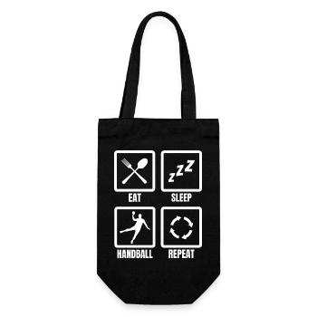 Eat Sleep Handball Repeat - Geschenkbeutel für Flaschen - Schwarz - Vorne