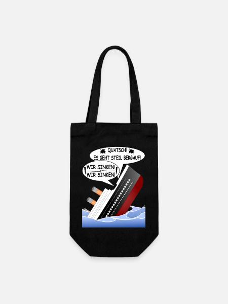 Steil Bergauf-lustige Sprüche-positives Denken - Geschenkbeutel für Flaschen - Schwarz