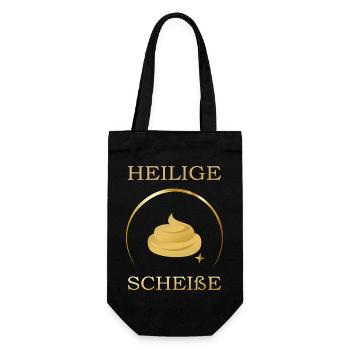 Heilige Kacke ... - Geschenkbeutel für Flaschen - Schwarz - Vorne