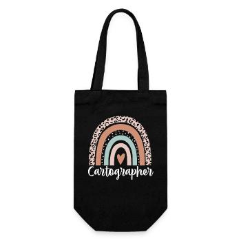Cartographer Rainbow Leopard Funny Cartographer - Gift Bag for Bottles - black - Front