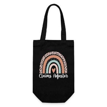 Claims Adjuster Rainbow Leopard Funny Claims - Gift Bag for Bottles - black - Front