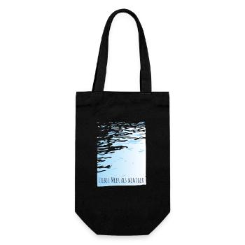 Better sea than less water Motto minimal cool - Gift Bag for Bottles - black - Front