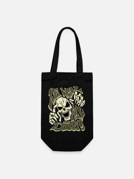 Nous allons tous mourir, effrayant, art de l’horreur, crâne effrayant - Sac à bouteille - noir