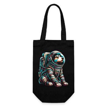Chien astronaute - Sac à bouteille - noir - Devant