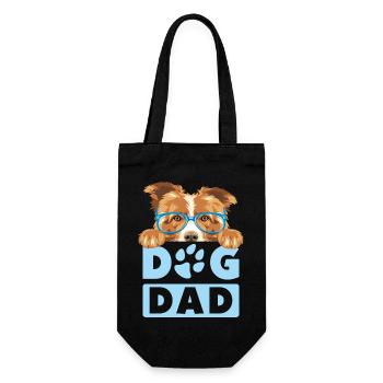 Border Collie Hund DAD - Geschenkbeutel für Flaschen - Schwarz - Vorne