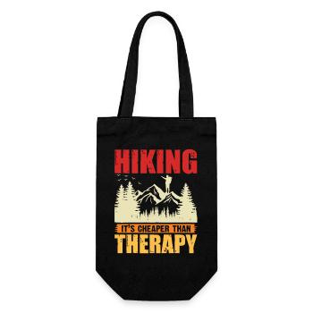 Hiking it's Cheaper Than Therapy - Gift Bag for Bottles - black - Front