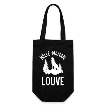 Louve hurlante en forêt - Sac à bouteille - noir - Devant