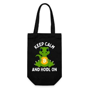 Bitcoin Kryptowährung Blockchain Hodl Geschenkidee - Geschenkbeutel für Flaschen - Schwarz - Vorne