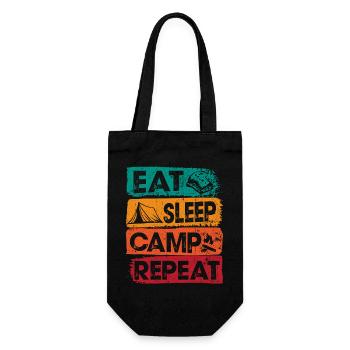 Eat Sleep Camp Repeat Outdoors - Gift Bag for Bottles - black - Front